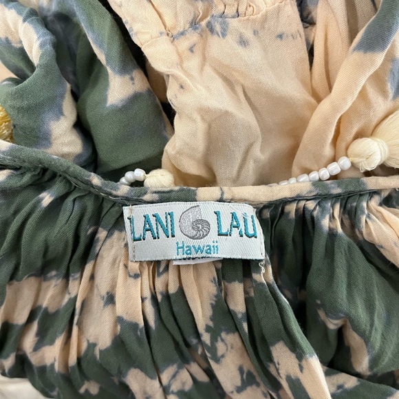 Lani Lau Hawaiian Fringe Tie Dye Resortwear Tunic Top OS - Picture 5 of 7